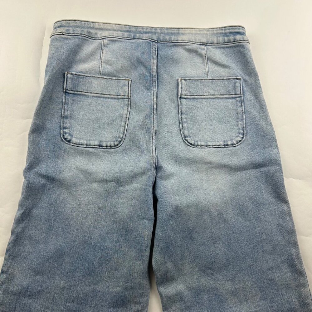 LC Lauren Conrad Acid Wash Stretch Denim High Rise Wide Leg Jeans 14 - Picture 6 of 6